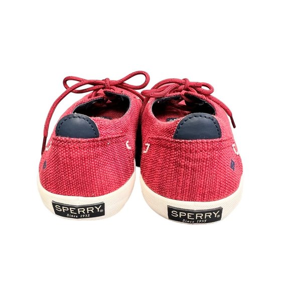 Sperry Bodie Sneaker Shoes size 6 M Big Kids or 8 Women Red Washable Fabric - Picture 4 of 10